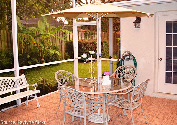 Make every effort to protect metal furniture from rain and excess moisture.