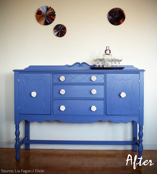 Painting old furniture is a cheap and easy way to revitalize your living space.