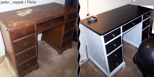 Before and after the restoration.