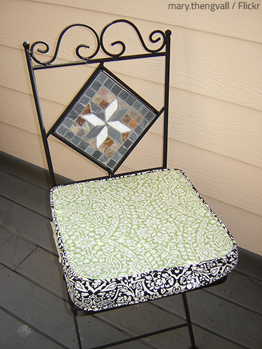 Take care to remove all stains from the fabric before storing your patio furniture for the winter.